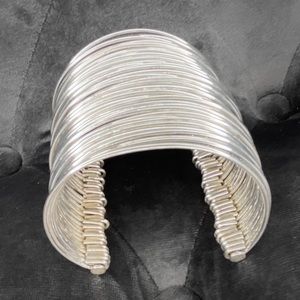 Silver Plated Wristband Chunky Bracelet